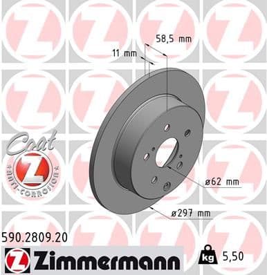 Disc frana ZIMMERMANN COAT Z 590.2809.20