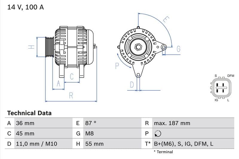 Generator / Alternator BOSCH 0 986 046 120