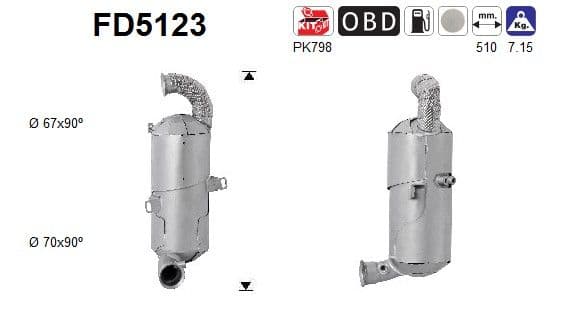 Filtru funingine/particule, sist.de esapament AS-PL FD5123