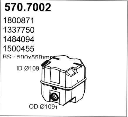 Amortizor zgomot mijloc/spate ASSO 570.7002