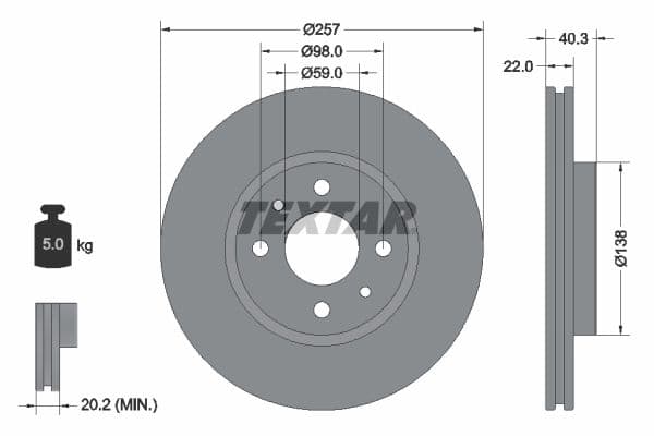 Disc frana TEXTAR PRO 92069603