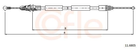 Cablu, frana de parcare COFLE 11.6805