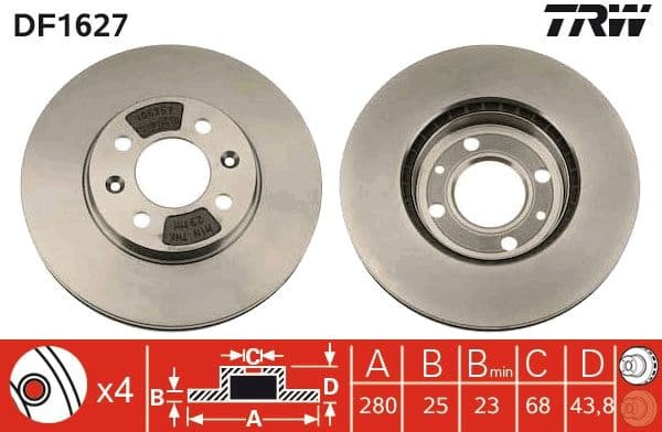 Disc frana TRW DF1627