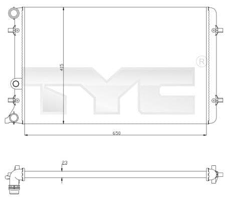 Radiator, racire motor TYC 702-0033