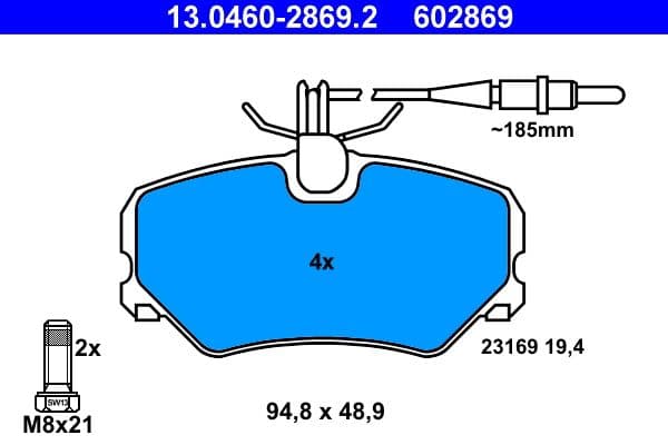 set placute frana,frana disc ATE 13.0460-2869.2