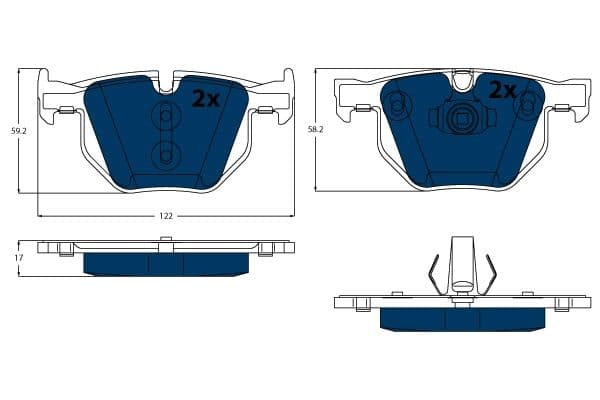 set placute frana,frana disc TRW ELECTRIC BLUE GDB1730BTE