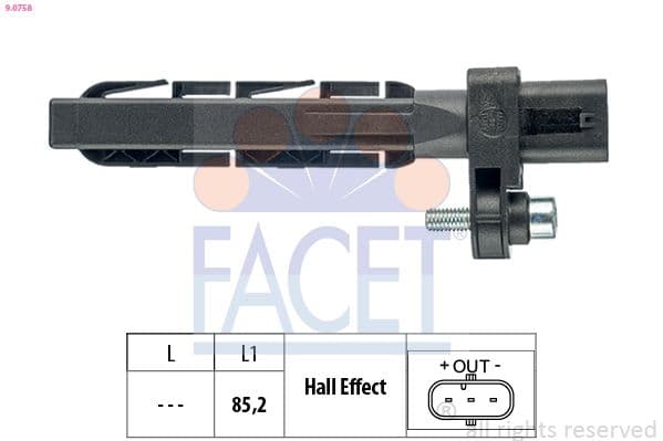 Senzor impulsuri, arbore cotit FACET Made in Italy - OE Equivalent 9.0758