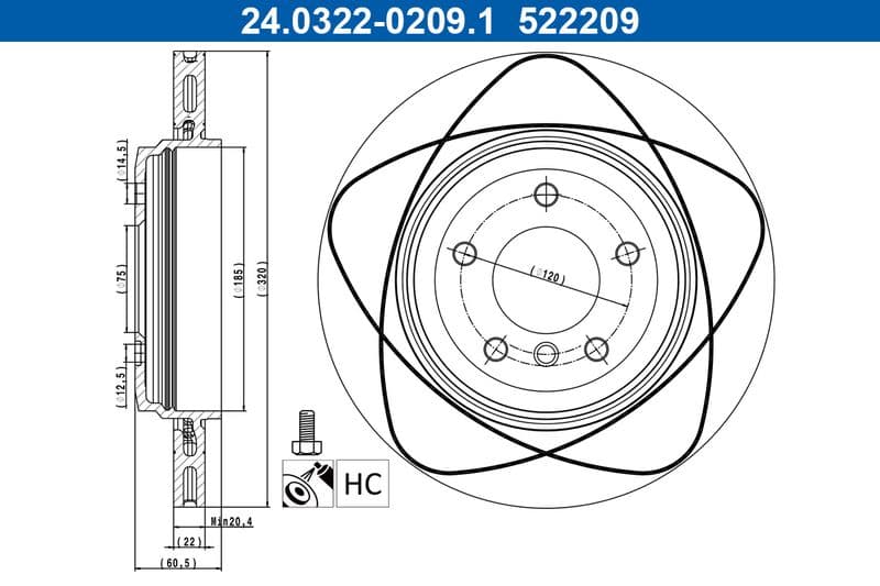 Disc frana ATE PowerDisc 24.0322-0209.1