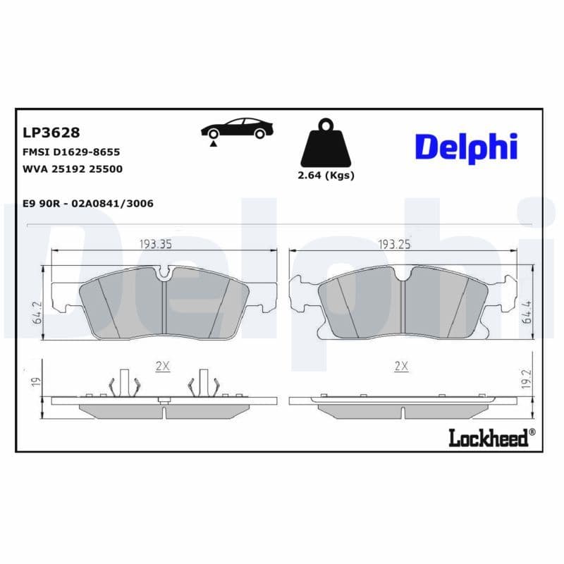 set placute frana,frana disc DELPHI LP3628