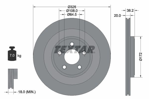 Disc frana TEXTAR PRO+ 92178005