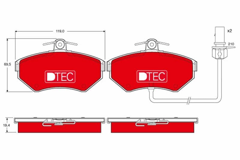 set placute frana,frana disc TRW DTEC COTEC GDB1366DTE