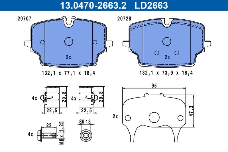 set placute frana,frana disc ATE Ceramic 13.0470-2663.2
