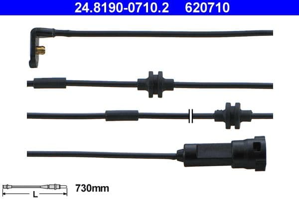 senzor de avertizare,uzura placute de frana ATE 24.8190-0710.2