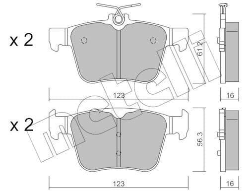set placute frana,frana disc METELLI 22-0981-0