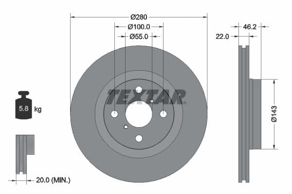 Disc frana TEXTAR PRO 92287603