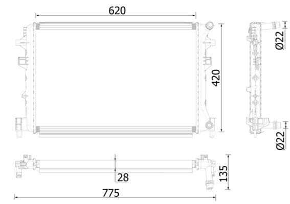 Radiator temperatura scazuta, intercooler MAHLE BEHR *** PREMIUM LINE *** CIR 38 000P