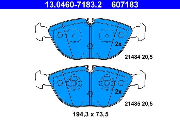set placute frana,frana disc ATE 13.0460-7183.2