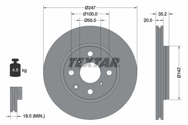 Disc frana TEXTAR PRO 92141903