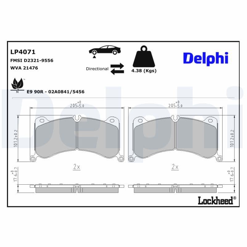 set placute frana,frana disc DELPHI LP4071