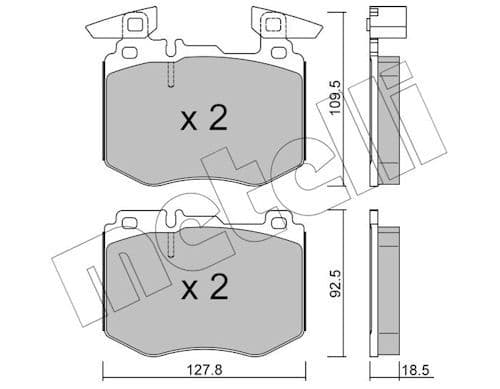 set placute frana,frana disc METELLI 22-1388-0