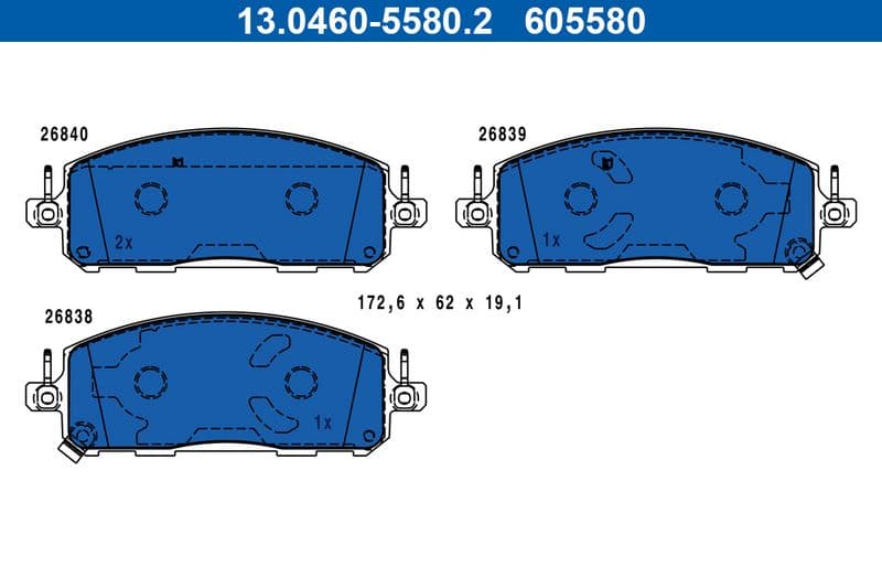set placute frana,frana disc ATE 13.0460-5580.2
