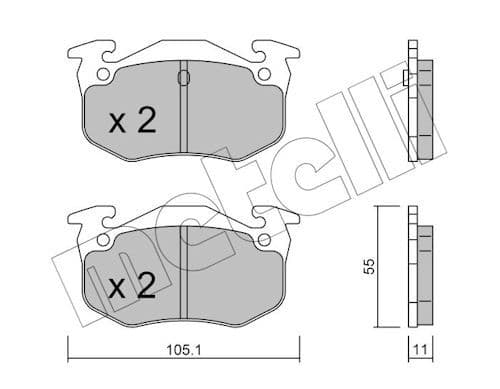 set placute frana,frana disc METELLI 22-0038-0