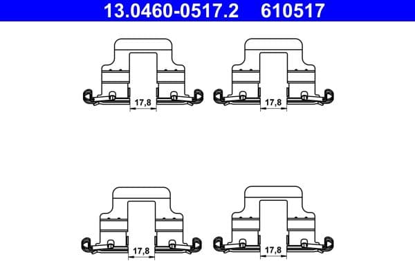 Set accesorii, placute frana ATE 13.0460-0517.2