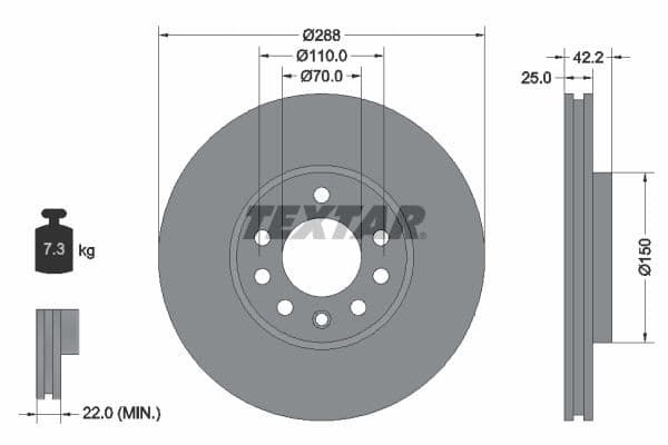 Disc frana TEXTAR PRO 92075603