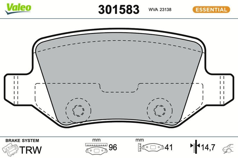 set placute frana,frana disc VALEO 301583
