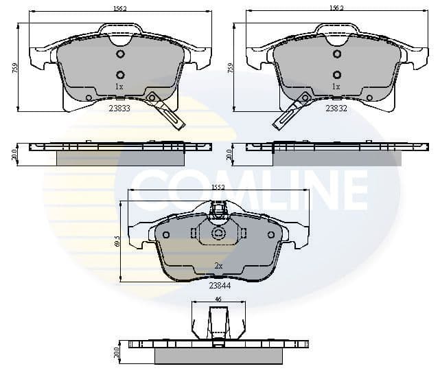 set placute frana,frana disc COMLINE CBP31307