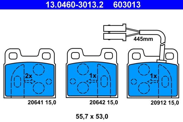 set placute frana,frana disc ATE 13.0460-3013.2