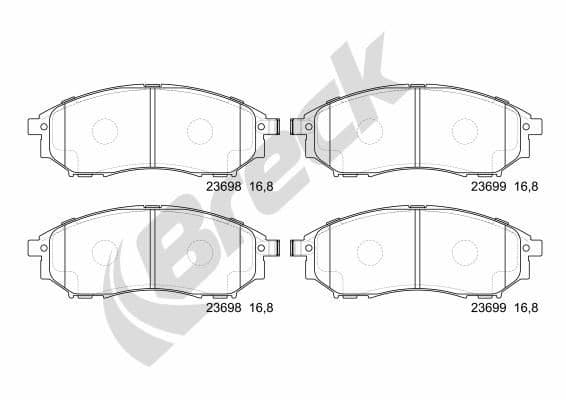 set placute frana,frana disc BRECK 23698 00 701 00