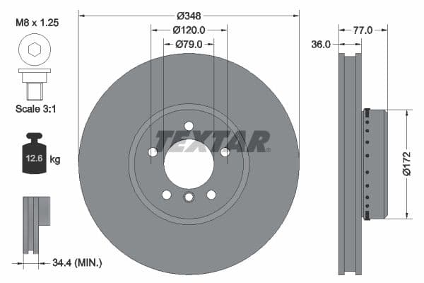 Disc frana TEXTAR PRO+ 92182425