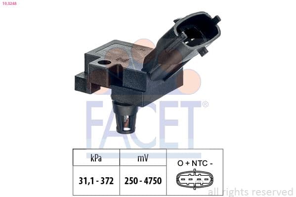 Senzor, presiune galerie admisie FACET Made in Italy - OE Equivalent 10.3248