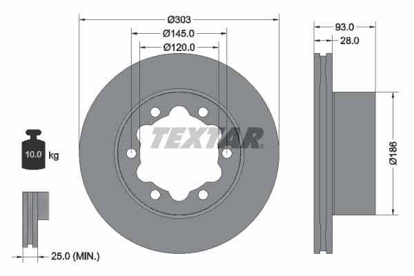 Disc frana TEXTAR PRO 93143403