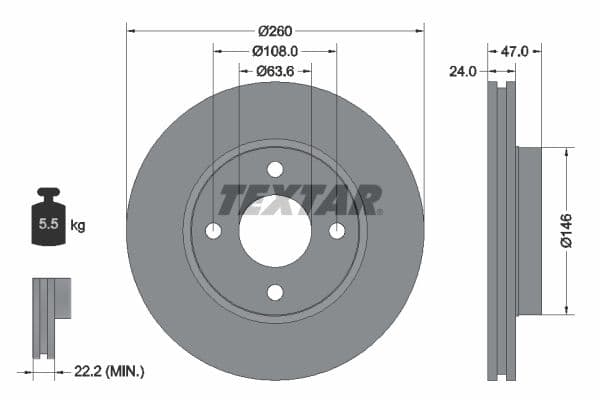 Disc frana TEXTAR PRO 92063503
