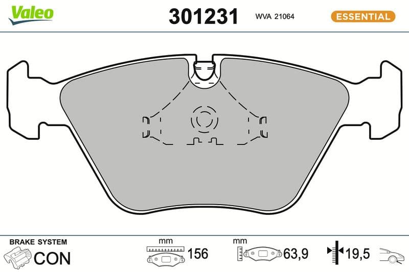 set placute frana,frana disc VALEO ESSENTIAL 301231