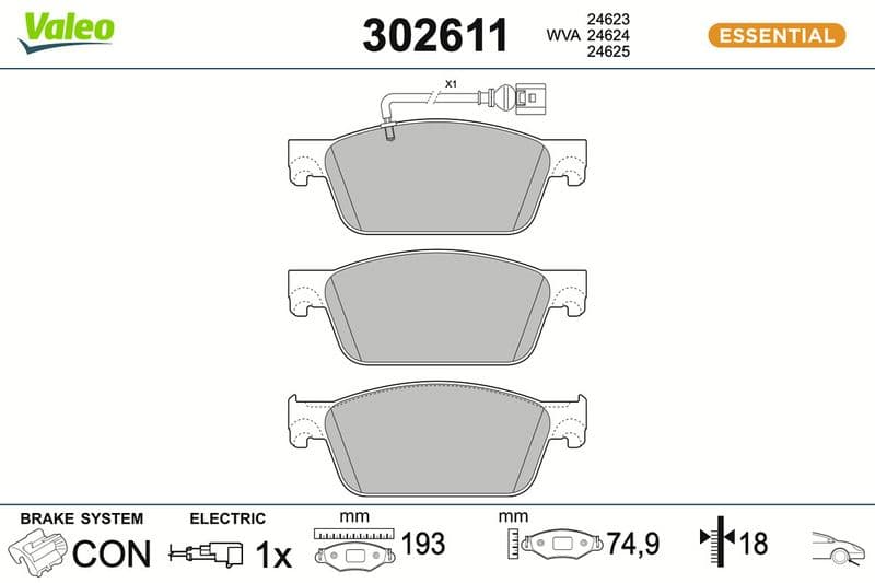 set placute frana,frana disc VALEO 302611