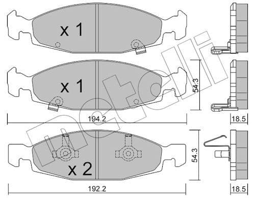 set placute frana,frana disc METELLI 22-0525-0