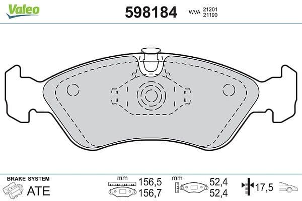 set placute frana,frana disc VALEO 598184