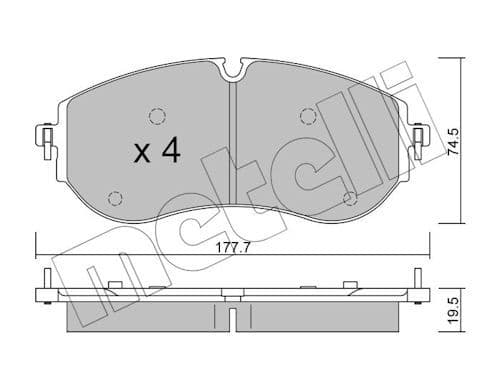 set placute frana,frana disc METELLI 22-1262-0