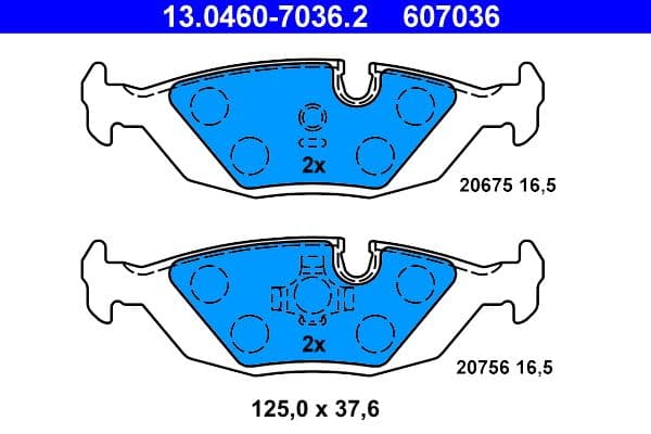 set placute frana,frana disc ATE 13.0460-7036.2