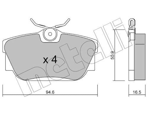 set placute frana,frana disc METELLI 22-0346-0