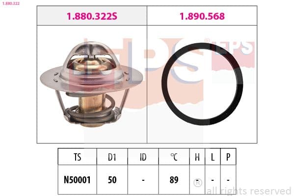 termostat,lichid racire EPS Made in Italy - OE Equivalent 1.880.322