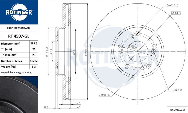 Disc frana ROTINGER GRAPHITE LINE RT 4507-GL