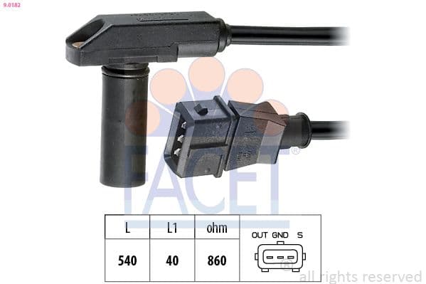 Senzor impulsuri, arbore cotit FACET 9.0182