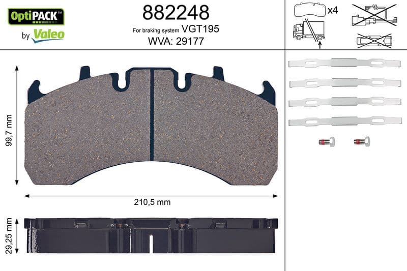 set placute frana,frana disc VALEO OPTIPACK 882248