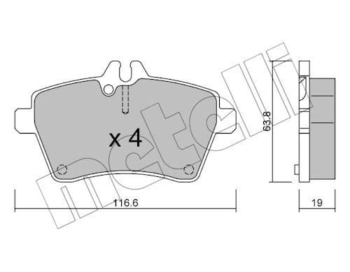 set placute frana,frana disc METELLI 22-0646-0