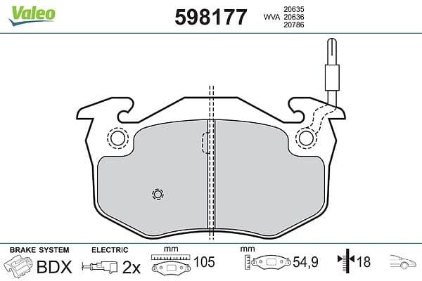 set placute frana,frana disc VALEO 598177