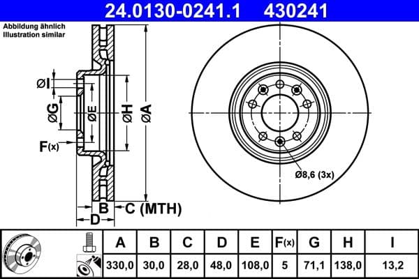 Disc frana ATE 24.0130-0241.1